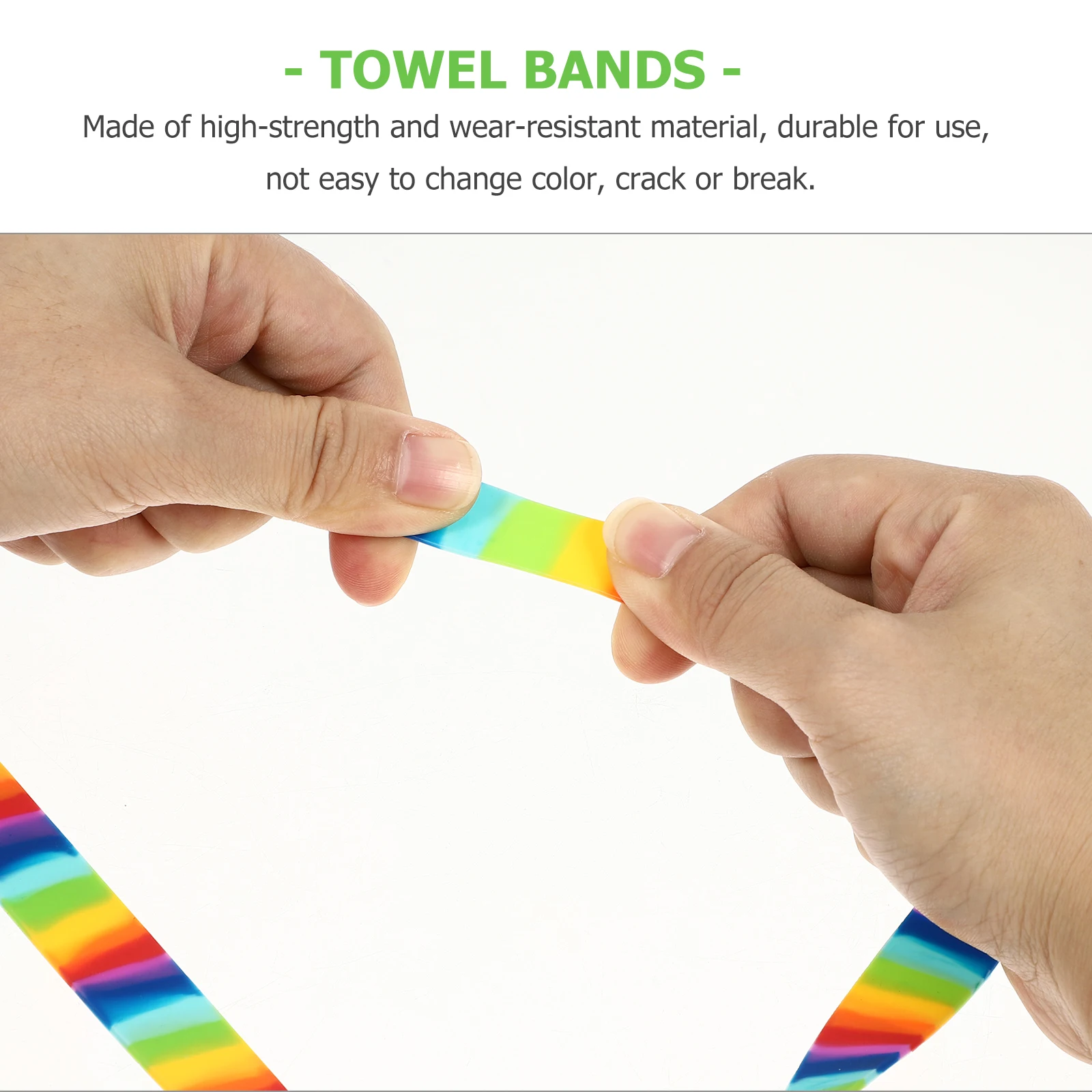 

2pcs Rainbow Silicone Beach Chair Straps 30x1.8cm Towel Clips Bands for Lounge Chairs Cruises Summer Accessories