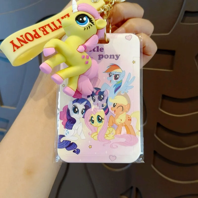 My Little Pony ID ผู้ถือบัตรพวงกุญแจ Twilight Sparkle Fluttershy Rarity Rainbow Dash ผู้ถือป้ายประตู Lanyard จี้ของขวัญ