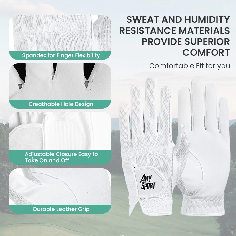 Golf Gloves Men Right Handed Golfer Mens Glove RainGrip Hot Wet Weather Value 1 Pack,All Weather in S M M/L L XL