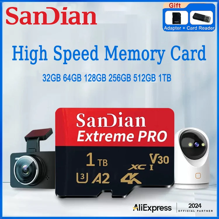 Original 2TB SD Card Memory Card TF/SD 128GB 256GB 512GB Mini Memory Card Class10 For Camera/Phone 2024 NEW