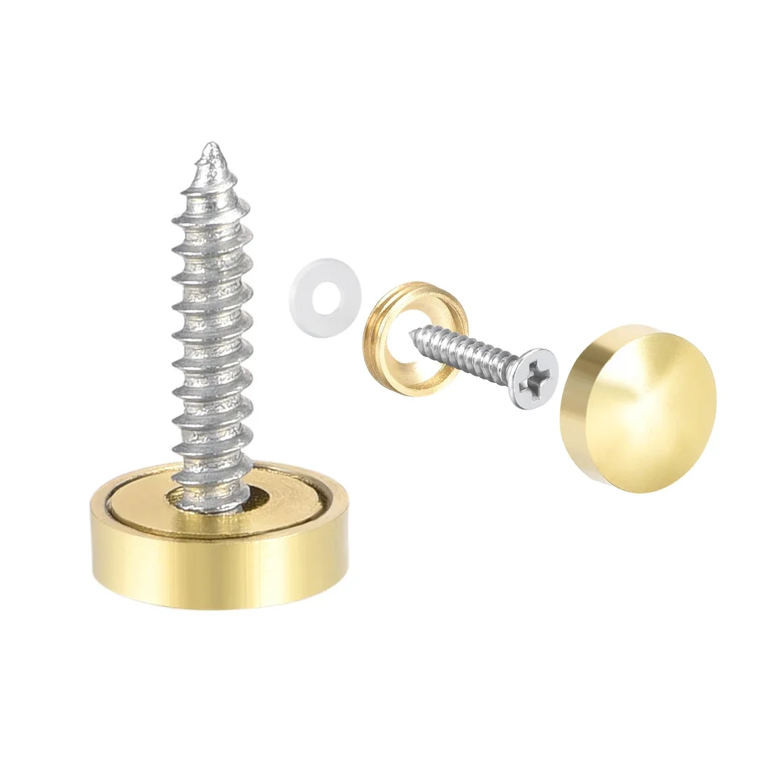 

2/4/8pcs Mirror Screws Decorative Cap Cover Nails Polished Gold Silver 10/12/14/18/22/25mm