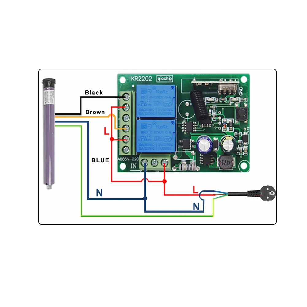 QIACHIP 433MHz Universal Remote Control Switch 220V 2CH Code 1527 Transmitter Remote Control RF Relay Receiver For Light Switch