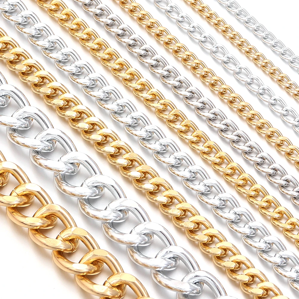 5 Yards/Rolle Metall Aluminium O-förmige Ketten gedrehte Kette Bulk Kette für Schmuckherstellung Armband Halskette Tasche Kette Zubehör – Detail 2