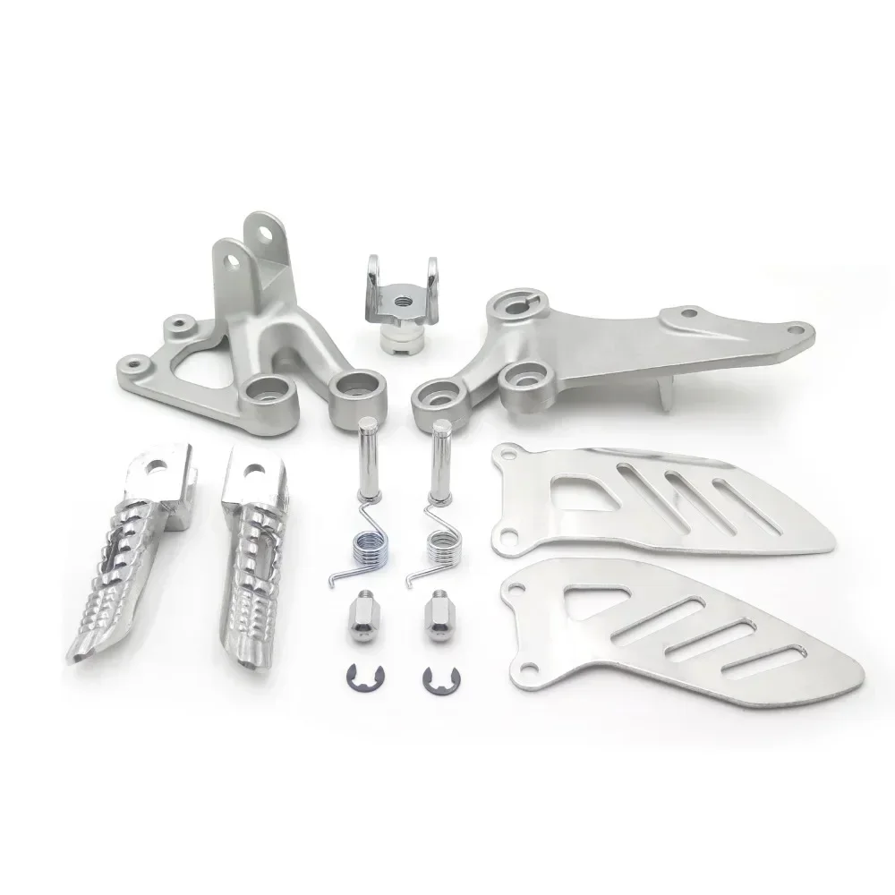 Front Foot Pegs Footrest Bracket Set for Suzuki GSXR600/750 2006-2010 Silver Motorcycle Parts