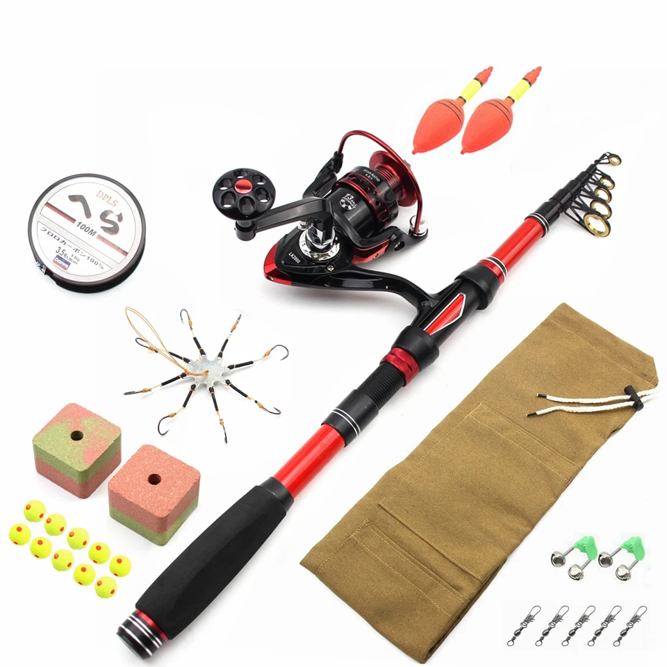 

1.8M 2.1M Ultrashort Portable Spinning Rod Reel Combos Carbon Fiber Long Shot Fishing Tackle Set Everything for Fishing Pesca