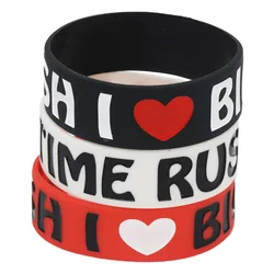 1PC I Love Big Time Rush Silicone Wristband for Rock Music Fans Wide Letter Bracelets&Bangles Women Men Jewelry Gift SH143