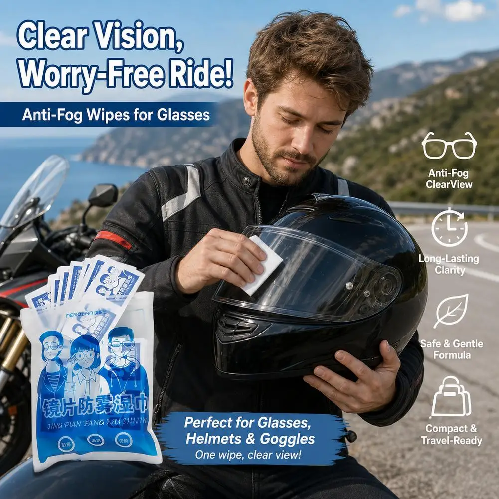 50/100PCS Anti-Fog Glasses Cleaning Wipes Pre-moistened Lens Wipes for Eyeglasses Sunglasses Camera Lenses Individually Wrapped