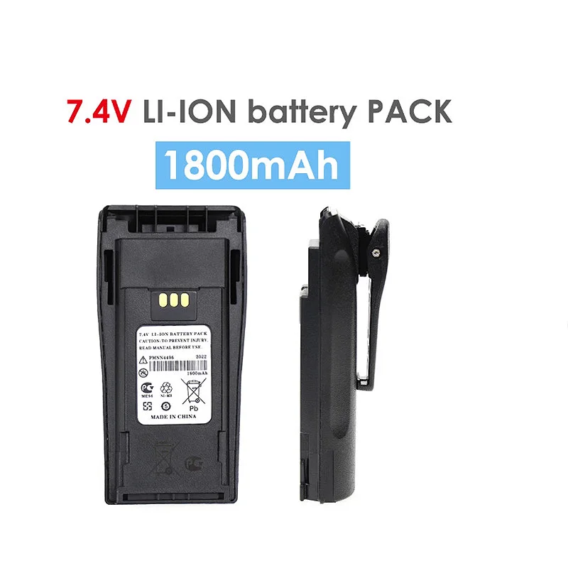 PMNN4496 Li-ion Battery 1800mAh 7.4V Compatible NNTN4851 NNTN4970 for EP450 EP450S GP3138 GP3688 PR400 Walkie Talkie With Clip