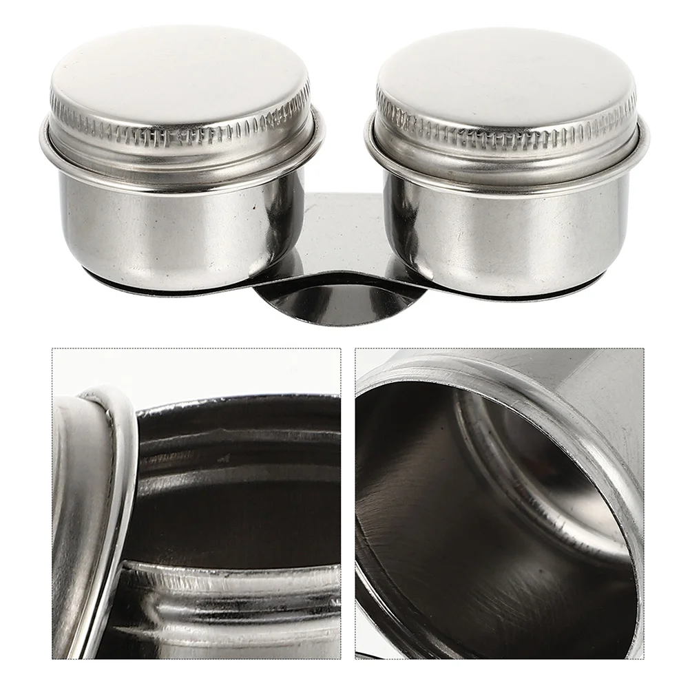 

2 Pcs Oil Painting Brush Pot Washer Washing Container Stainless Steel for Color Mixing Basin