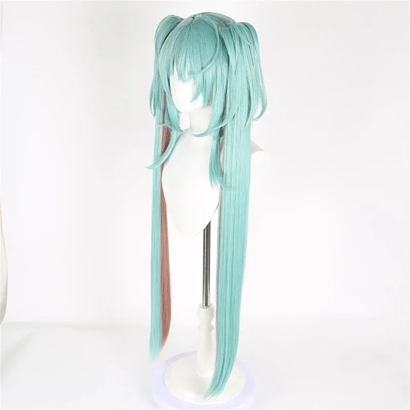 ليتل الراكون ميكوميكو الأشرار أنيمي شعر مستعار تأثيري 40 بوصة مزدوجة ذيل حصان الاصطناعية طويل شعر مستعار مستقيم كوميك كون كوزر شعر مستعار