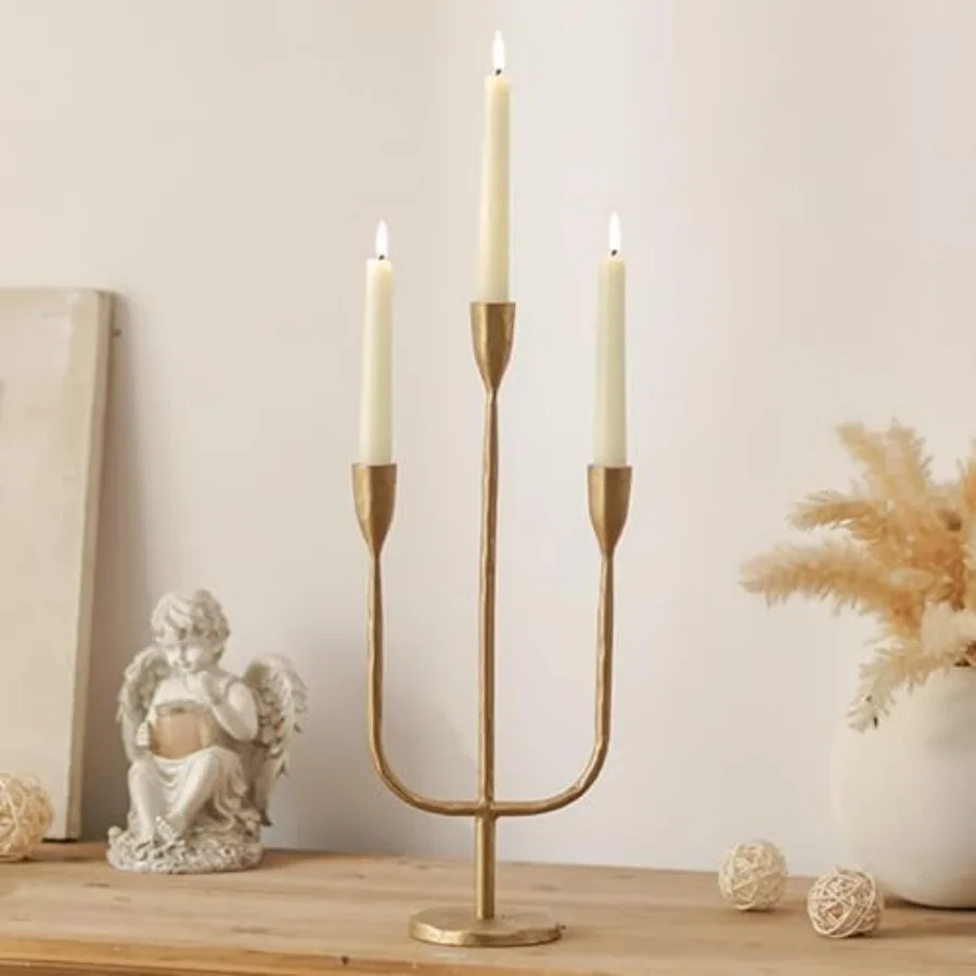 

Candelabra Brass Candlestick Holders: Taper Candle Holders Metal Tall Vintage Candle Holders Iron for Table Centerpiece Antique