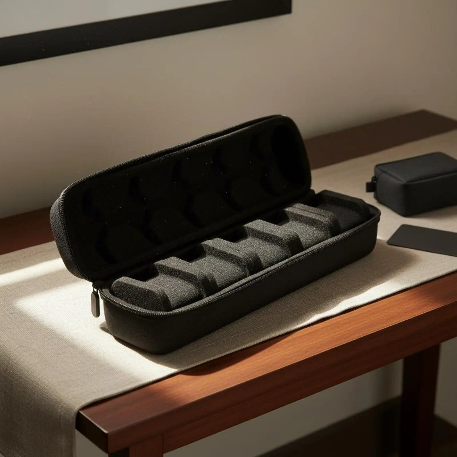 Portable Watch Storage Case for Travel 5 Slot EVA Hard Case Dustproof Water Resistant Holder