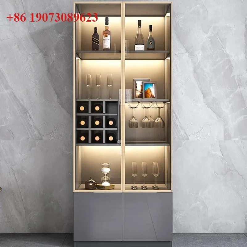 

Living Room Storage Wine Cabinets Wall Kitchen Glass Home Display Racks Estante Vinos European Wine Cabinets Furniture QF50JG