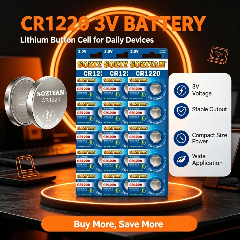 2-50PCS CR1220 3V Lithium Button Battery BR1220 LM1220 DL1220 L04 5012LC Coin Cell Watch CR 1220 Batteries for Toys Remote