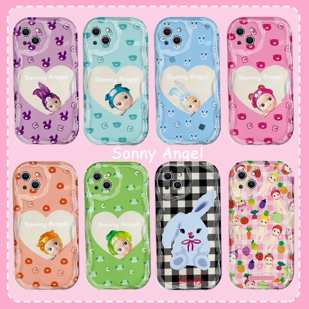 Animal Sonnies Angels 3D Wave Case For iPhone 16 15 14 13 12 11 Pro Max Mini X XR XSMAX 8 7 6S Plus Soft Silicone Cover