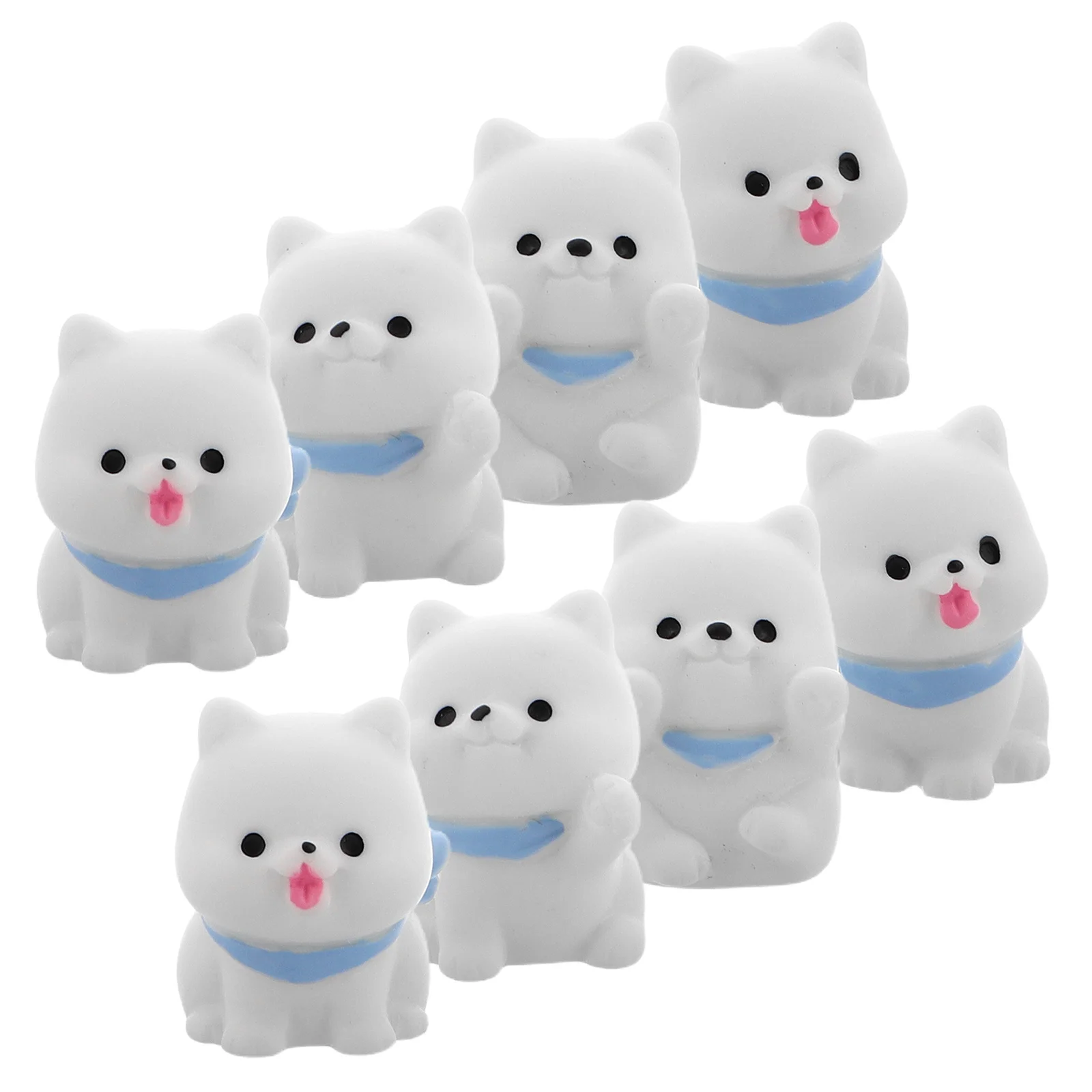 8 figurines de chiens Samoyed en résine miniature, accessoires de micro-paysage, pour bonsaï, tableau de bord de voiture, décoration de la maison