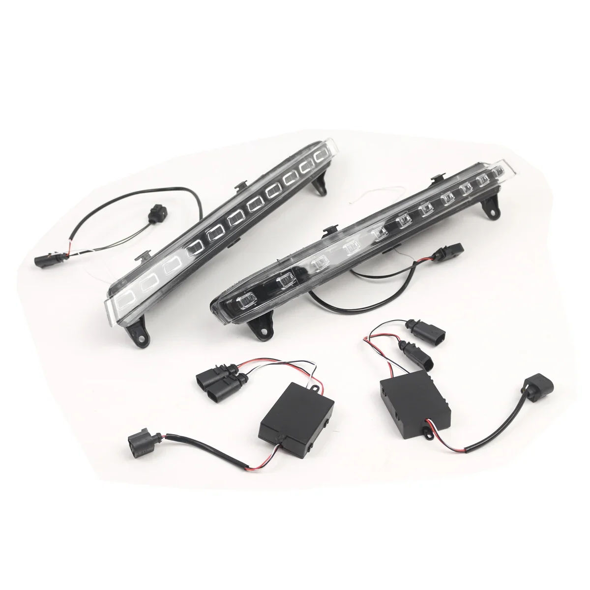 2PCS Set Car Front Bumper LED Daytime Running Lights Fog Lamp For Audi Q7 2007-2009 4L0953041 4L0953042 4L0953041B 4L0953042B