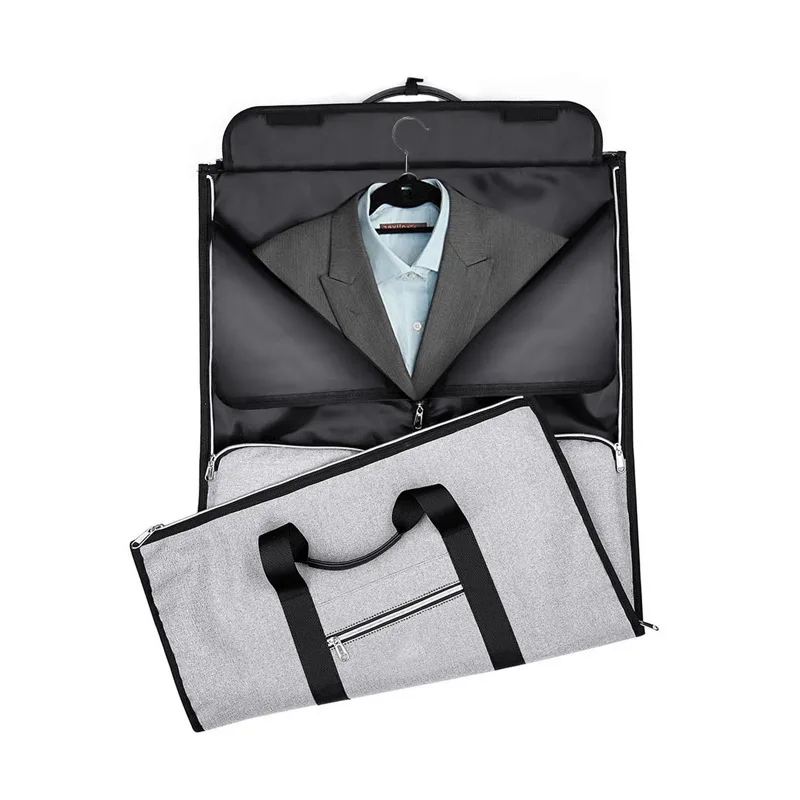 Portable Luxury Suit Storage Bag 2 in 1 Busines Travel Duffel Bag Men\'s Garment Bag Shoulder Trip Handbag Clothing Luggage Bag