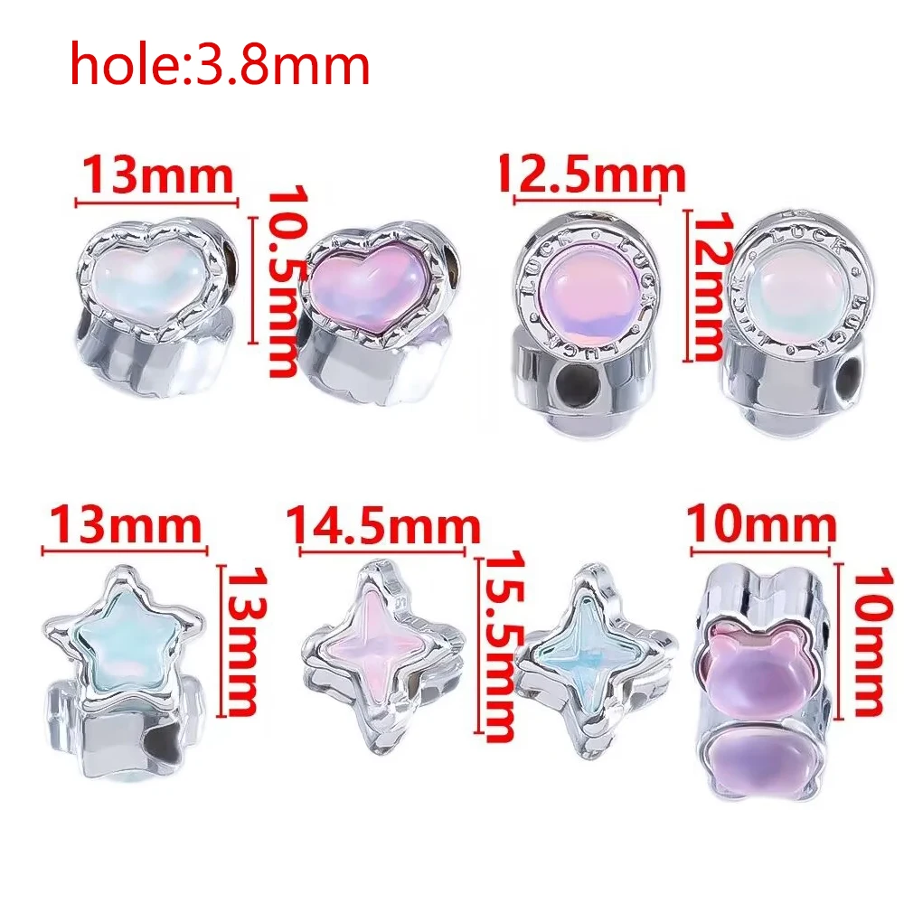 10pcs Dreamy And Hazy Multiple Shape Abs Environmentally Friendly Resin Bead For Diy Earring Necklace Jewelry Accessory Material