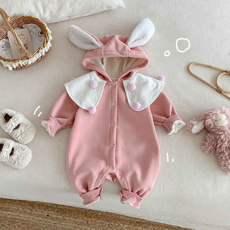 

Милый детский комбинезон для детей 0-2 лет, зимняя детская супер милая шаль с плюшевой одеждой ха, одежда для новорожденных