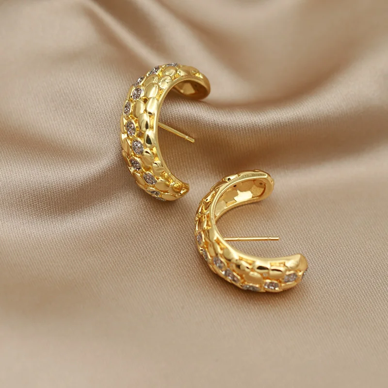 جديد البصر تصميم كريستال هندسية وأقراط للنساء أزياء العلامة التجارية مجوهرات فريدة من نوعها أقراط زركونيا حساسة