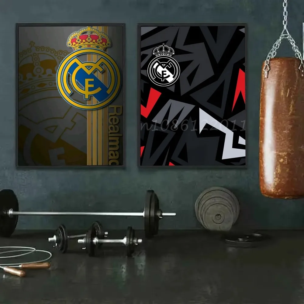 1 قطعة R-Real Madrid C-CF المشارك ذاتية اللصق الفن ورق مقاوم للماء ملصق مقهى بار غرفة جدار ديكور