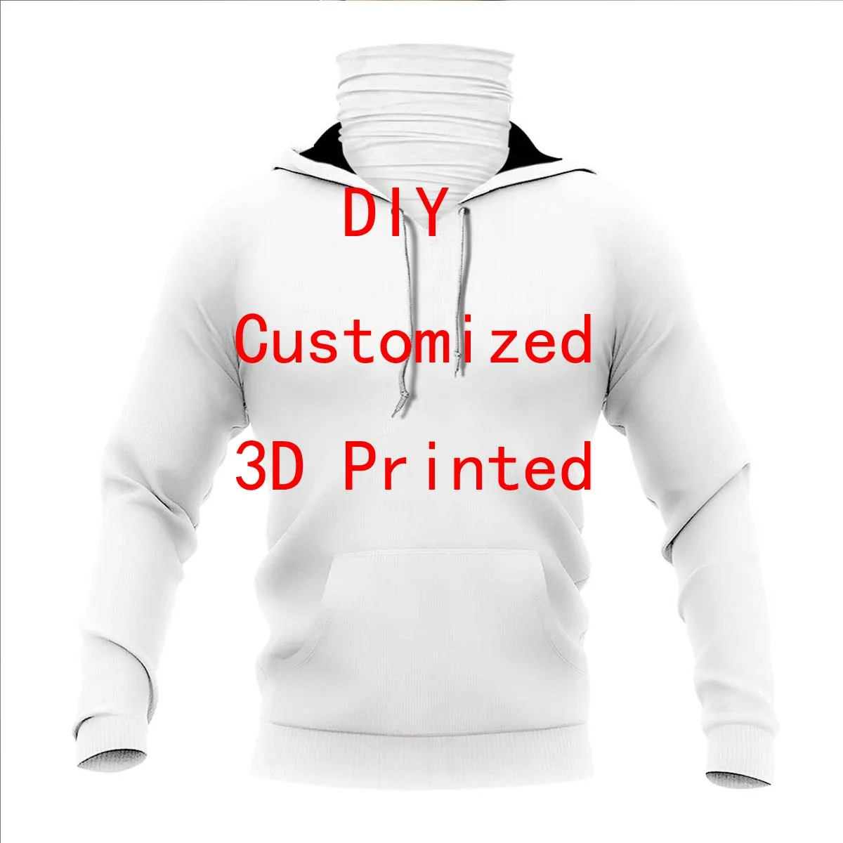 

DropShipping VIP Link Tops DIY 3D Printed Bandana Hoodie US Size Women For Men Casual Pullover Hoodie Mask Warm