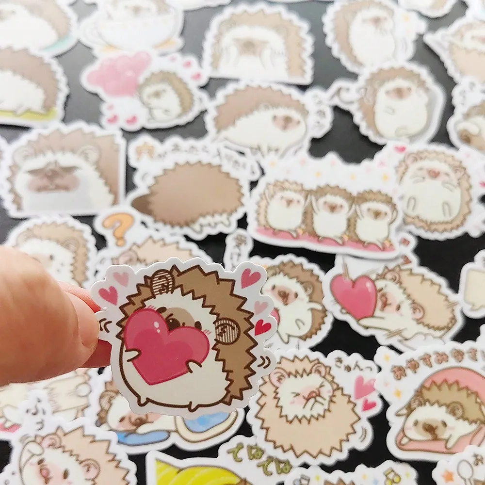 40 Cute Hedgehog Stickers, Adorable Hedgehog Illustrations, Early Education Reward DIY Decorative Stickers