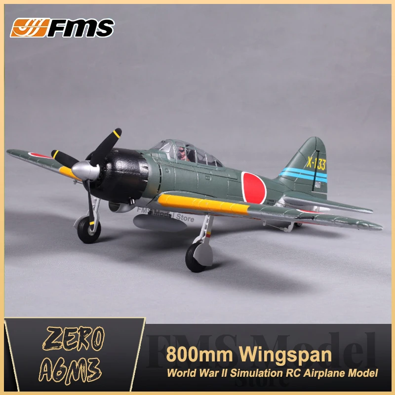 FMS 800MM Zero RC Airplane A6M3 Model Fight V2 PNP Mini Warbird Duralble EPO Foam  Plane Aircraft Avion Gifts