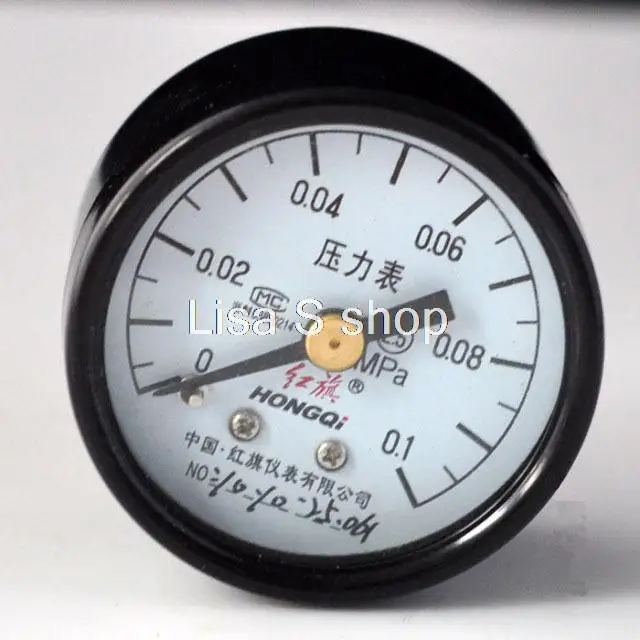 

0-0.1Mpa Water Oil Hydraulic Air Pressure Gauge Universal Gauge M10*1 40mm Dia