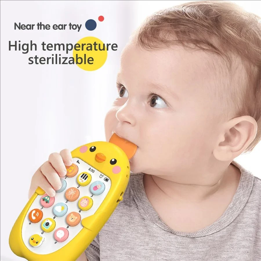 Teléfono móvil con música de pollo para niños, juguete eléctrico, teléfono analógico, rompecabezas para bebé, máquina de cuentos de educación temprana