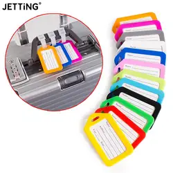 10pcs Luggage Tags Suitcase Label Bag Travel Accessories Luggage Bag Tag Name Address ID Label Plastic Suitcase Baggage Tags