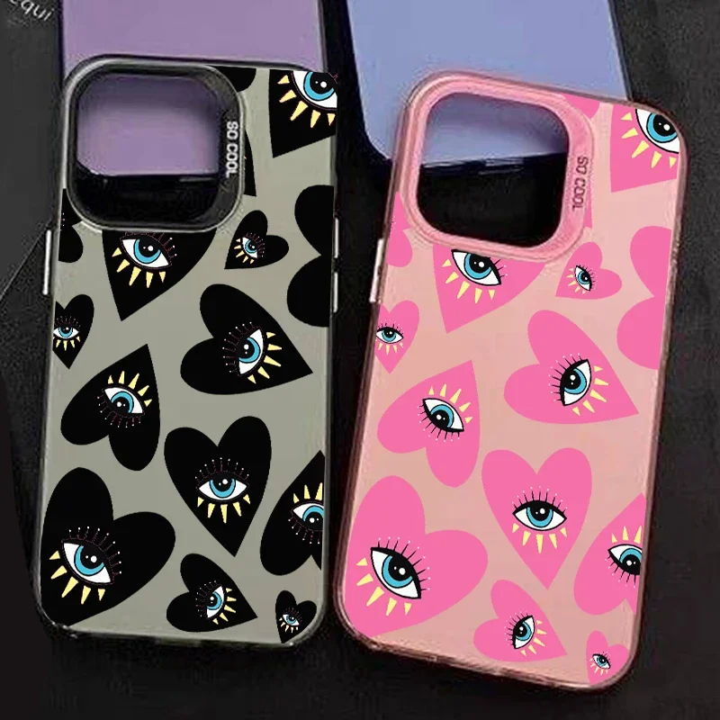 Moda sorte olho azul mal olho impressão caso de telefone para iphone 11 16 12 13 14 15 pro max mini plus luxo capa dura fundas