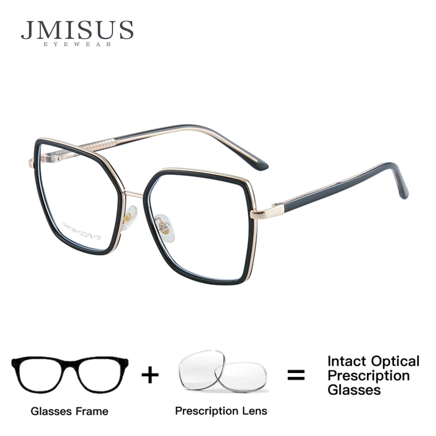 

JMISUS High-quality Metal Butterfly Prescription Glasses Woman Polygon Optical Eyeglasses Myopia Photochromic Sunglasses