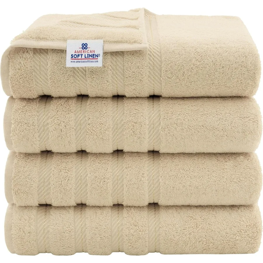 

Luxury 4 Piece Bath Towel Set 600 GSM 100 Cotton Turkish Bath Towels for Bathroom 27x54 in Extra Large Bathroom Shower Towels B