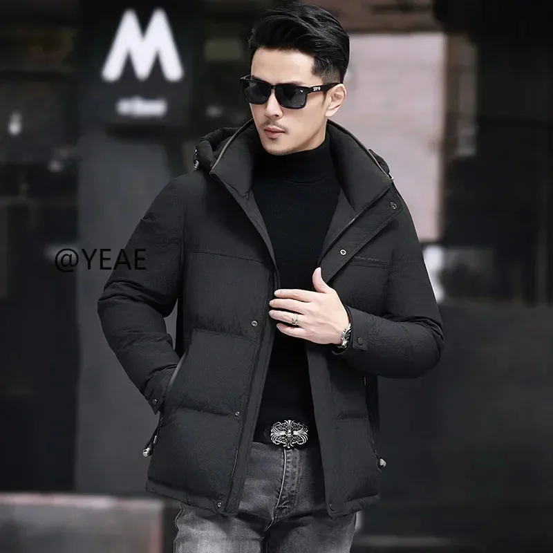 Designer Clothes Men Short Down Jacket Hooded Jackets Duck Male Padding Parka Warm Man Winter Coat 's Clothing