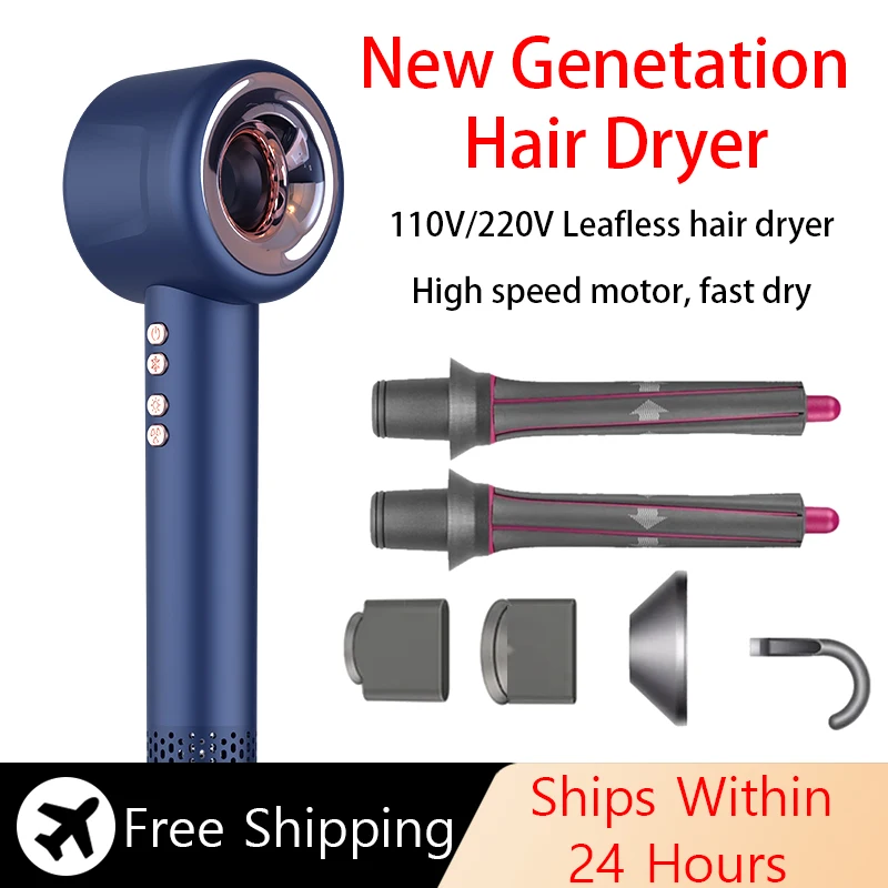 Professional Leafless Hair Dryer 110V/240V Negative Ionic Hair Dryer Hot/ Cold Blow Dryer  Hairdryer Home Appliance