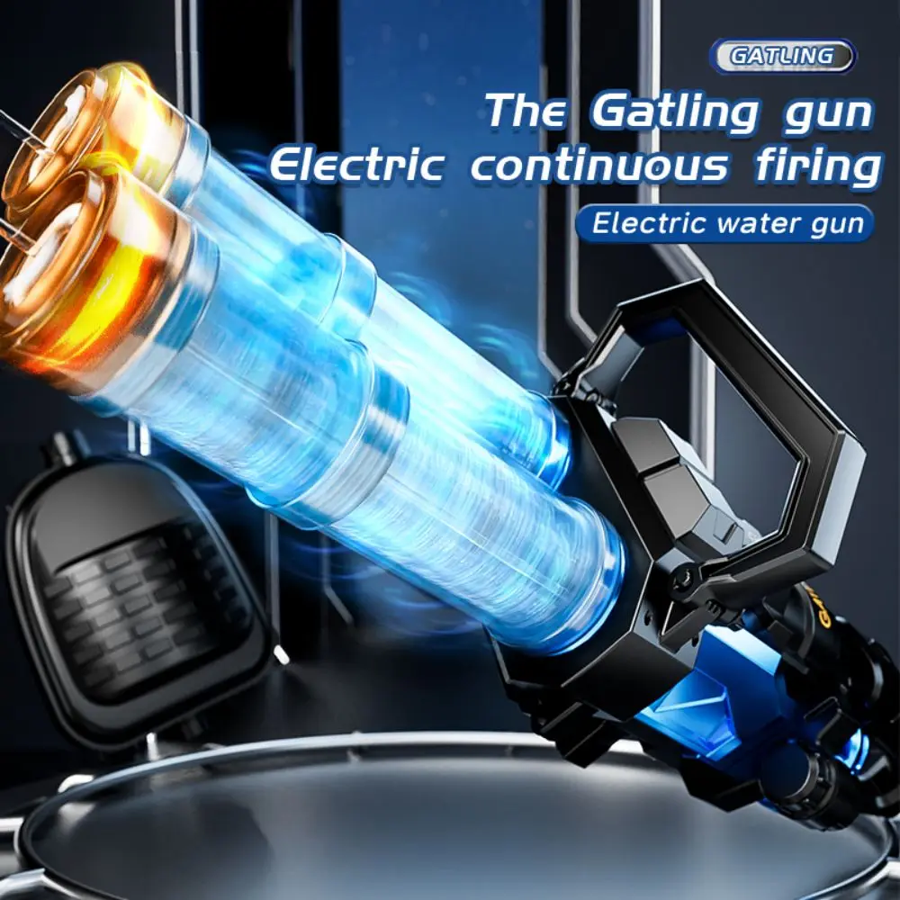 Pistola de água elétrica Gatling mais poderosa com luzes flash, pistolas automáticas de alta potência para adultos, Water Blaster Summer P