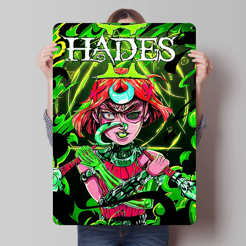 Hades Game Fanart Poster Customized Vintage Metal Signs Wall Art Retro Tin Plaque for Mancave Office Decor Decoration Aesthetic