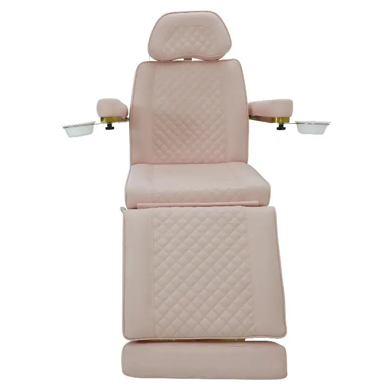 

Luxury pink 4 Motor Stainless Steel Base Electric Massage Table Facial Massage Bed Beauty Salon Facial Bed for Sale