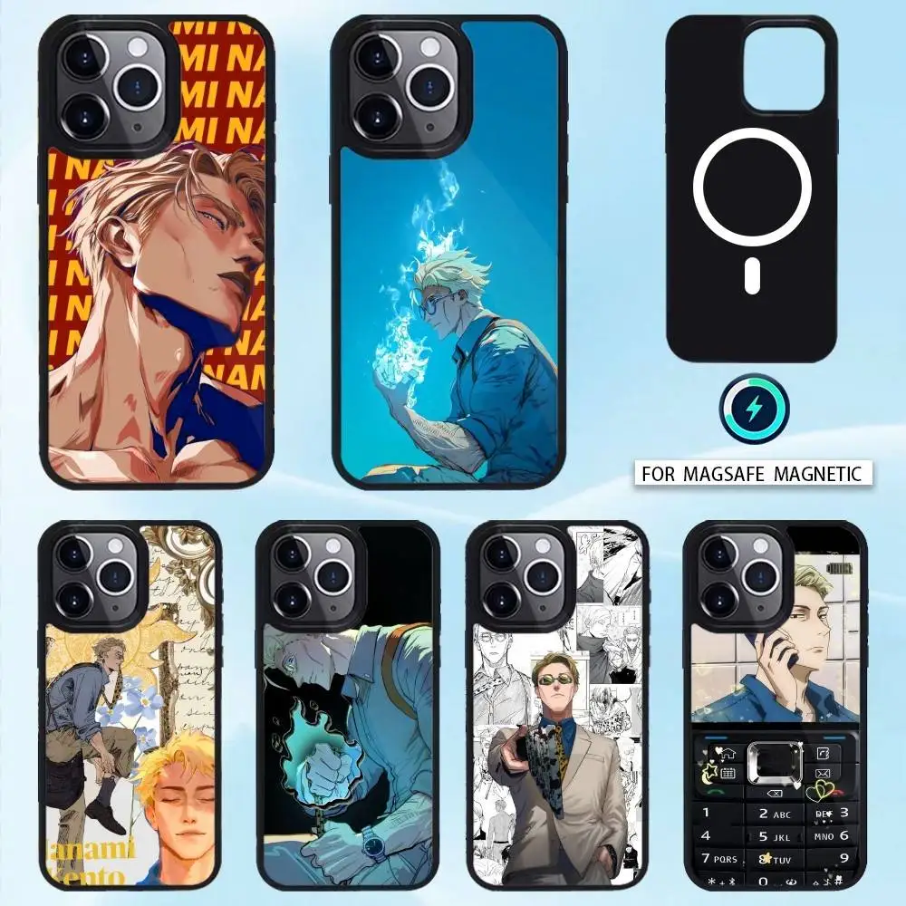

Anime Kento Nanami Phone Case Magnetic For iPhone16 15 14 13 12 Pro Max For Magsafe Wireless Charging Cover