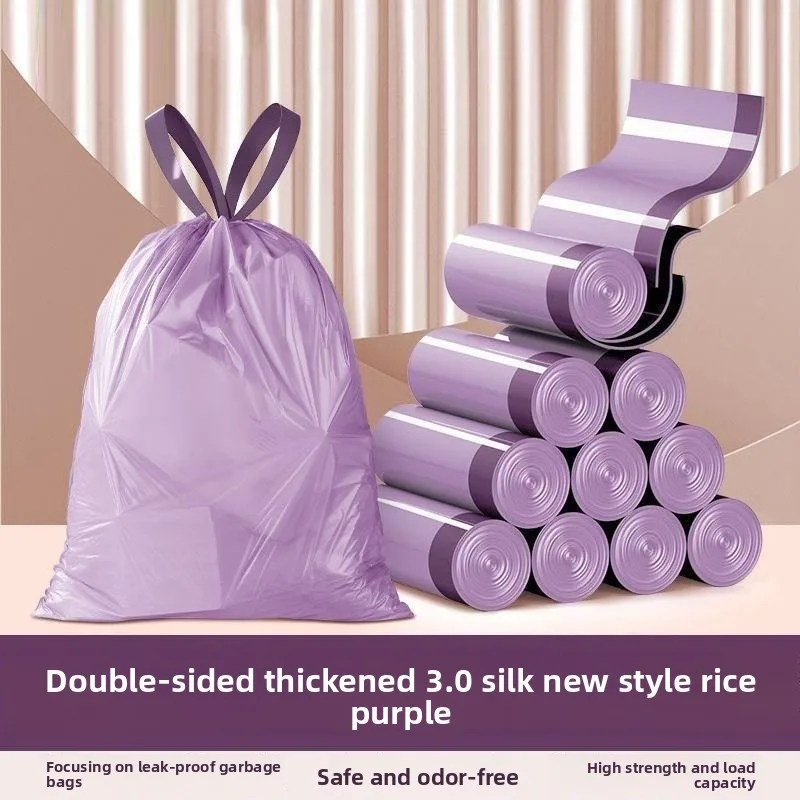 

Thiened Dstring Tra Bags 50 Pieces Blue Heart Rabbit Handheld Home Use Cartoon Design Eco-Friendly Floor Cleaning Tools