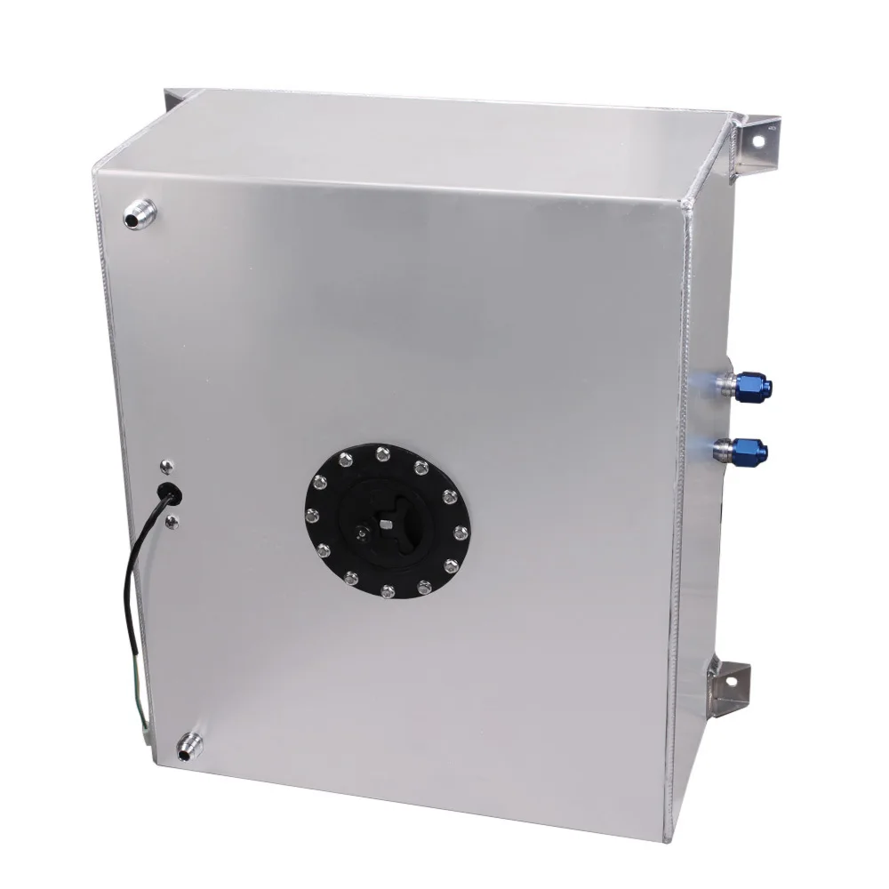 80L Square Aluminum Fuel Cell Racing Plastic Cap with Sensor Car Modification