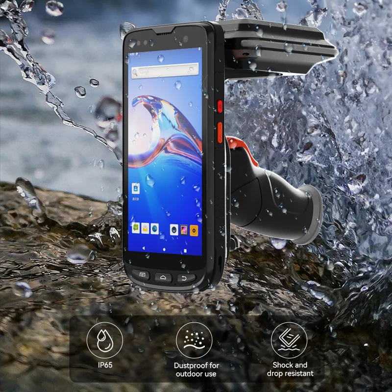 Android 10.0 Rfid Scanner 9000mah Large Battery Long Range Handheld Pda With Nfc Tag Reader For Inventory Management System