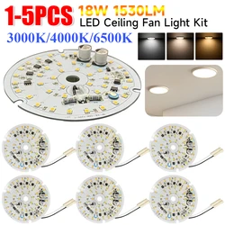 LED Ceiling Fan Light Kit 1530LM Dimmable LED Retrofit Kit 3000K/4000K/6500K Ceiling Flush Light Replacement Circular Lamp Board