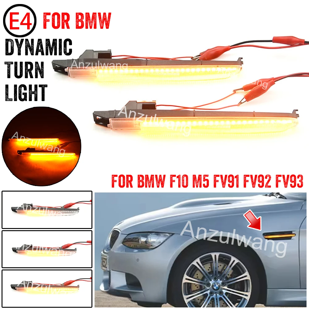 Luz Led dinámica intermitente para coche, indicador de señal de giro para BMW serie 5, F10, M5, E70, E71, X5, X6, M, E82, M, Coupe