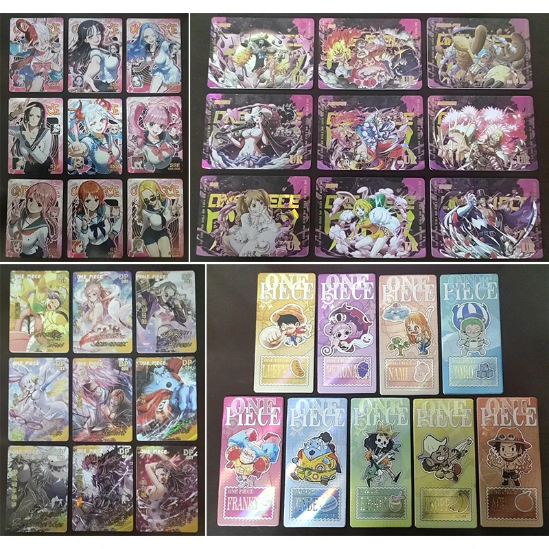 Cartas de Anime One Piece SSR UR DP SHR, Conjunto de Cartas de Coleção Zoro Luffy Nami Robin, Presentes de Natal e Aniversário, Brinquedos Infantis