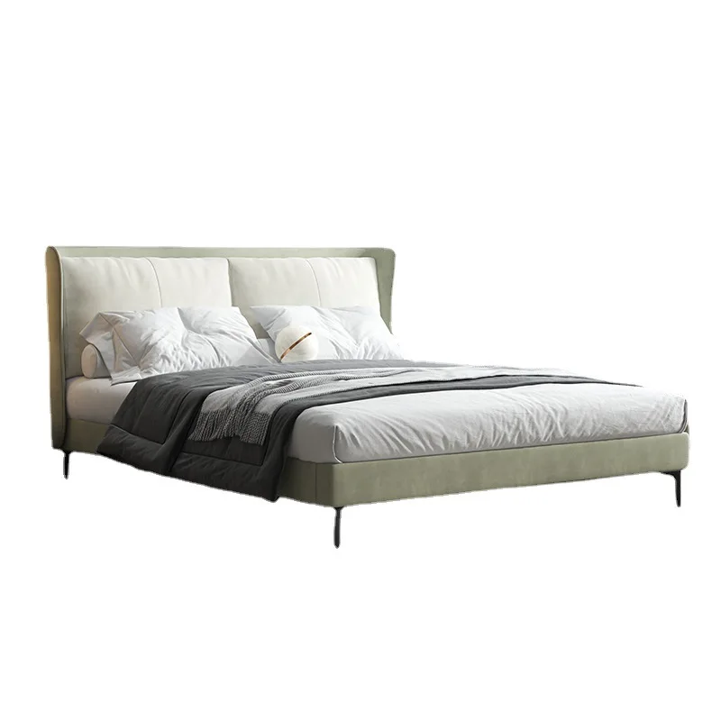 

Italian technology cloth bed Modern simple master bedroom bed 1.8 meters Nordic minimalist soft bag removable and washable