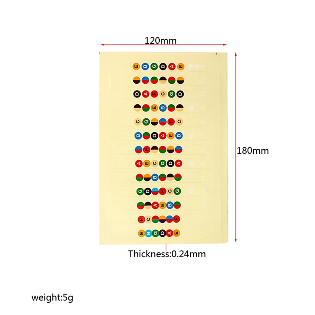 

1PCS Guitar Chord Stickers Waterproof Wear Resistant Fretboard Labels Sticker for Electric Acoustic Guitar Decal