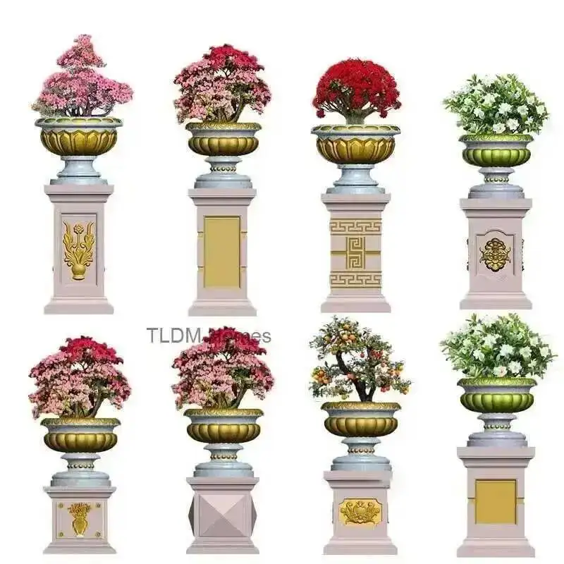 Roman Home Plastic Column Outdoors Steel European Square Durable Mold Gardening Pier ABS Base Flower Pot Base Cement Mold r